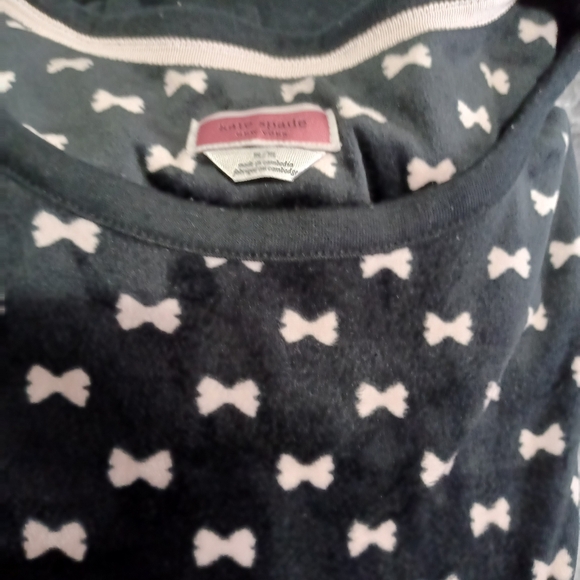 Kate Spade Silky Velour Sleep Set Pajamas Bows 2 Piece M Cozy core - Picture 14 of 14